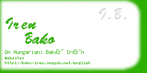 iren bako business card